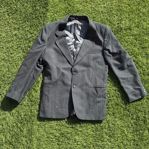 Andre Villard 100% Wool Mens Gray Suit Jacket Blazer Formal Business Size 40